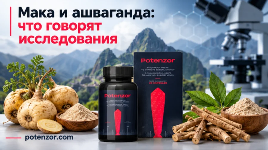 Potenzor: корень красной маки и корень ашваганды