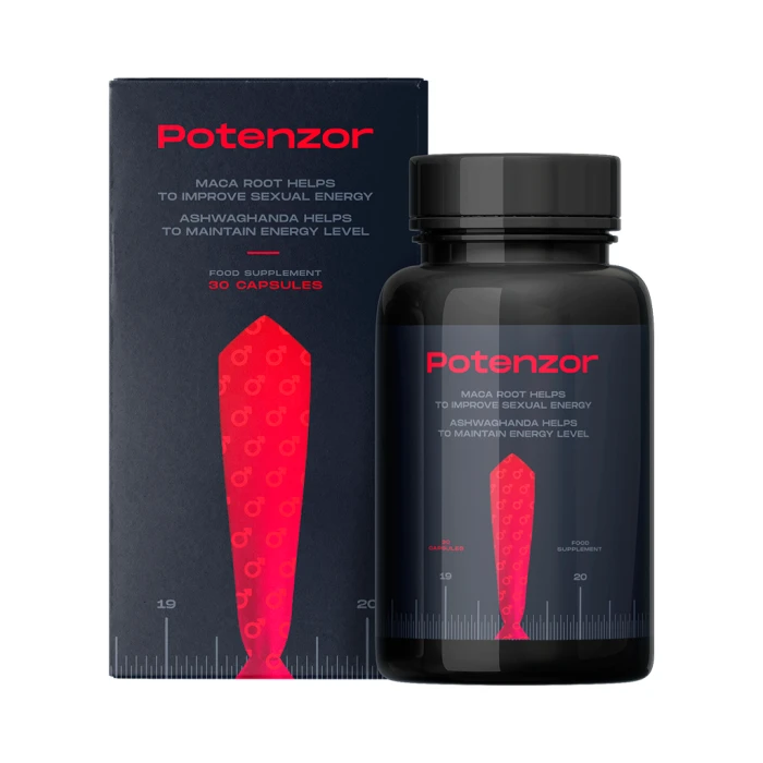 Potenzor в Грузии — коробка и банка с 30 капсулами для потенции