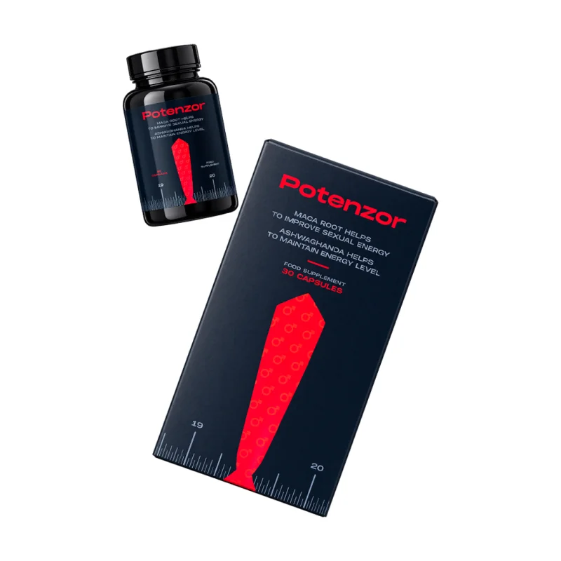Potenzor — банка и коробка капсул рядом